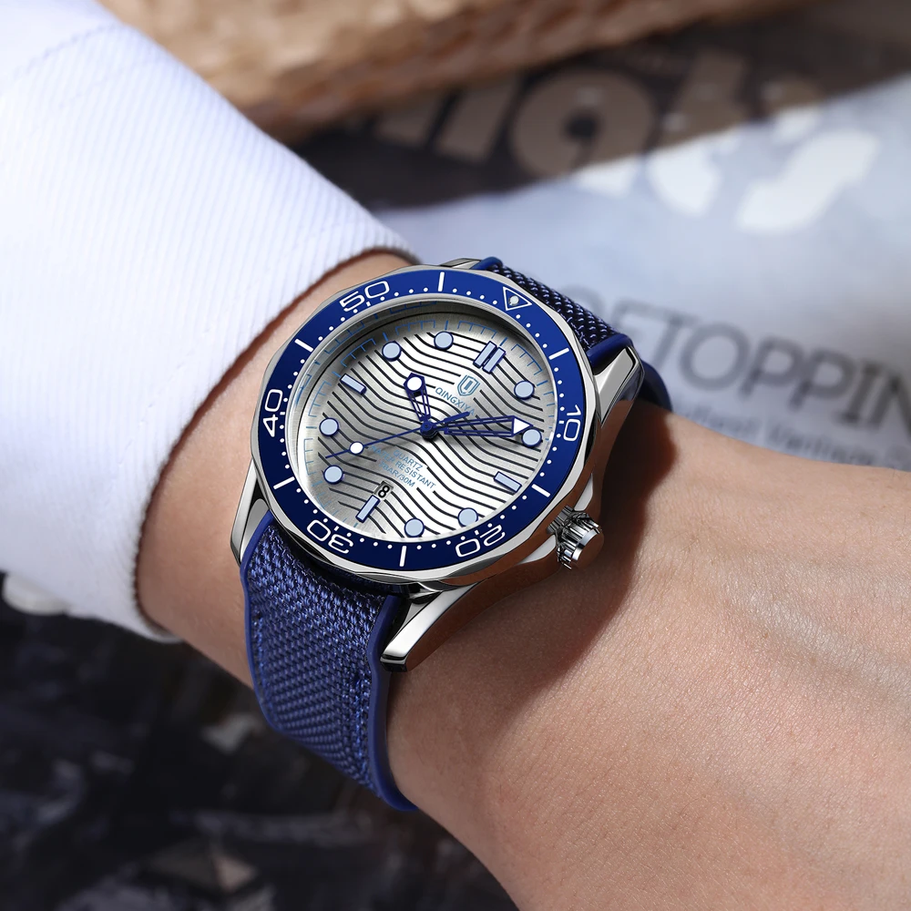 

QINGXIYA брендовые модные мужские наручные часы с датой, водонепроницаемые светящиеся часы для мужчин, силиконовый ремешок, кварцевые спортивные мужские часы