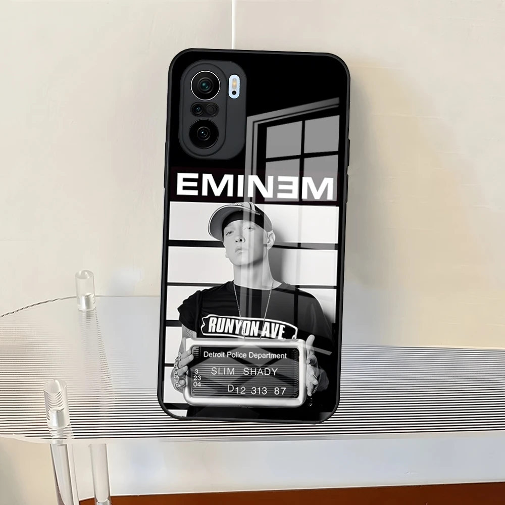 Funda de teléfono America Rapper Eminem para Redmi 13 12 13c 12c Note 13 Pro Plus 11 12 Pro 10 12s 11s cubierta trasera de vidrio templado