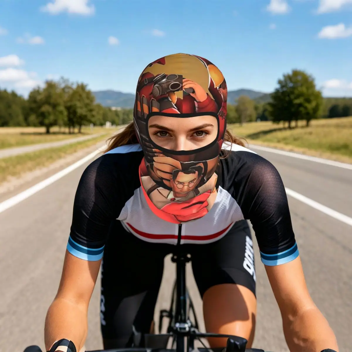 Team Fortress Poster Art Breathable Balaclava Full Face Mask Sun Protection Neck Gaiter For Motorcycle Cycling Fishing Outdoor