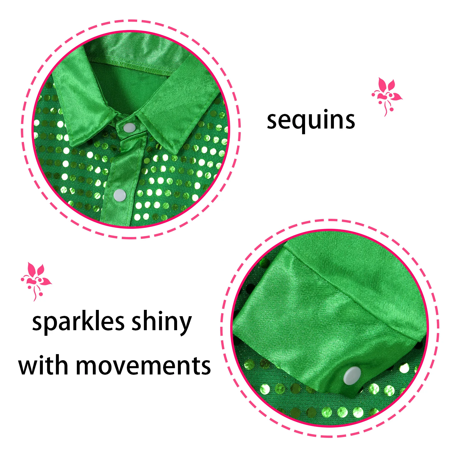 光沢のあるスパンコールダンスシャツ,長袖,カバーカラー,シャツ,トップス,ステージショー,ステージショー,ジャズ,ディスコ,クラブ,パーティー,トップス