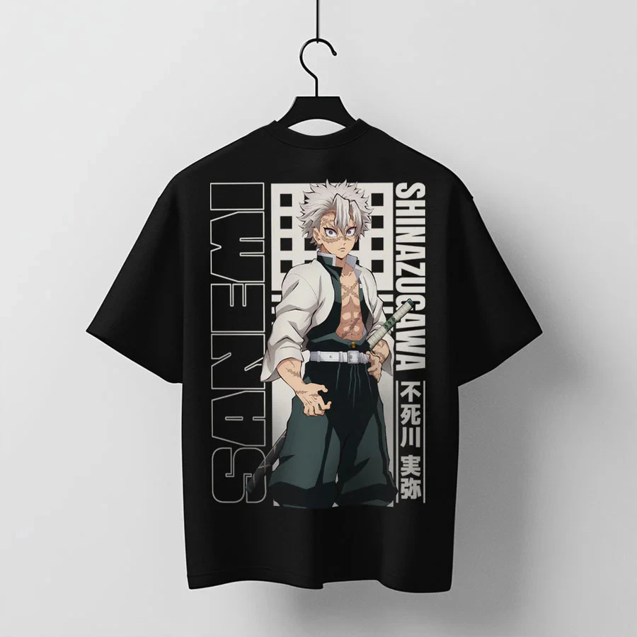 Summer New Ghost Slayer Blade Undead By Kawakami Shinomi Wind Pillar Anime Street Loose Cotton Men's and Women's T-shirts