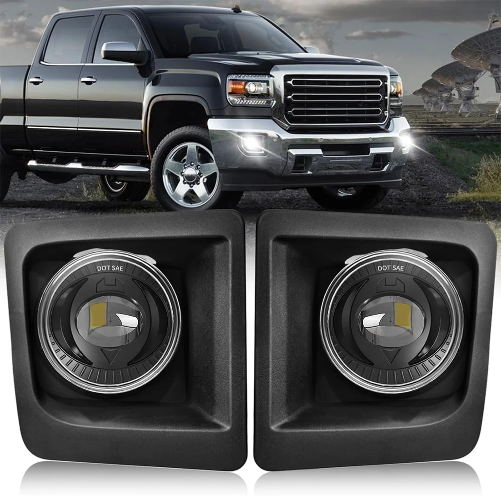

LED Fog Lights for GMC Sierra 1500 2014-2015 Bumper Driving LED Fog Lamp Assembly Replacement Fog Light Kit