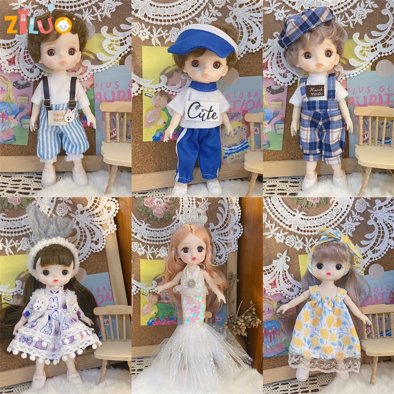 1/8 BJD Doll 16cm Dolls Princess Dress Up Toys Dolls for Boys Girls Doll Multi-joint Children's Munecas Kids Birthday Gift