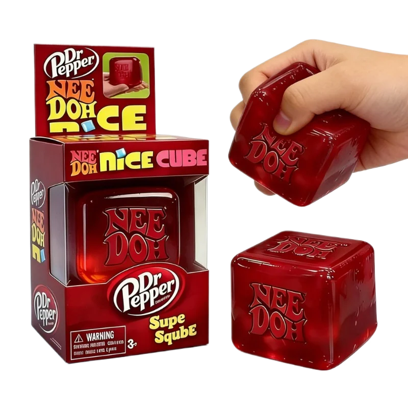 Dr Pepper x NeeDoh Nice Cube Squishy Soft Squeeze Fidget Cube, juguete sensorial para aliviar el estrés y la ansiedad, para niños y adultos!