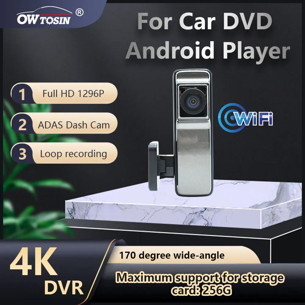 

1296P WIFI DashCam 4K ADAS Car DVR Camera Recorder For Android Radio Player Navigation Unit Auto Voice Alarm Video Recording