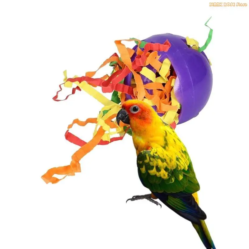 K1AE Birds Plastic Shaped Plaything with Colorful Paper 3 Pcs Set Parrot Odor Tiny Training for Birds