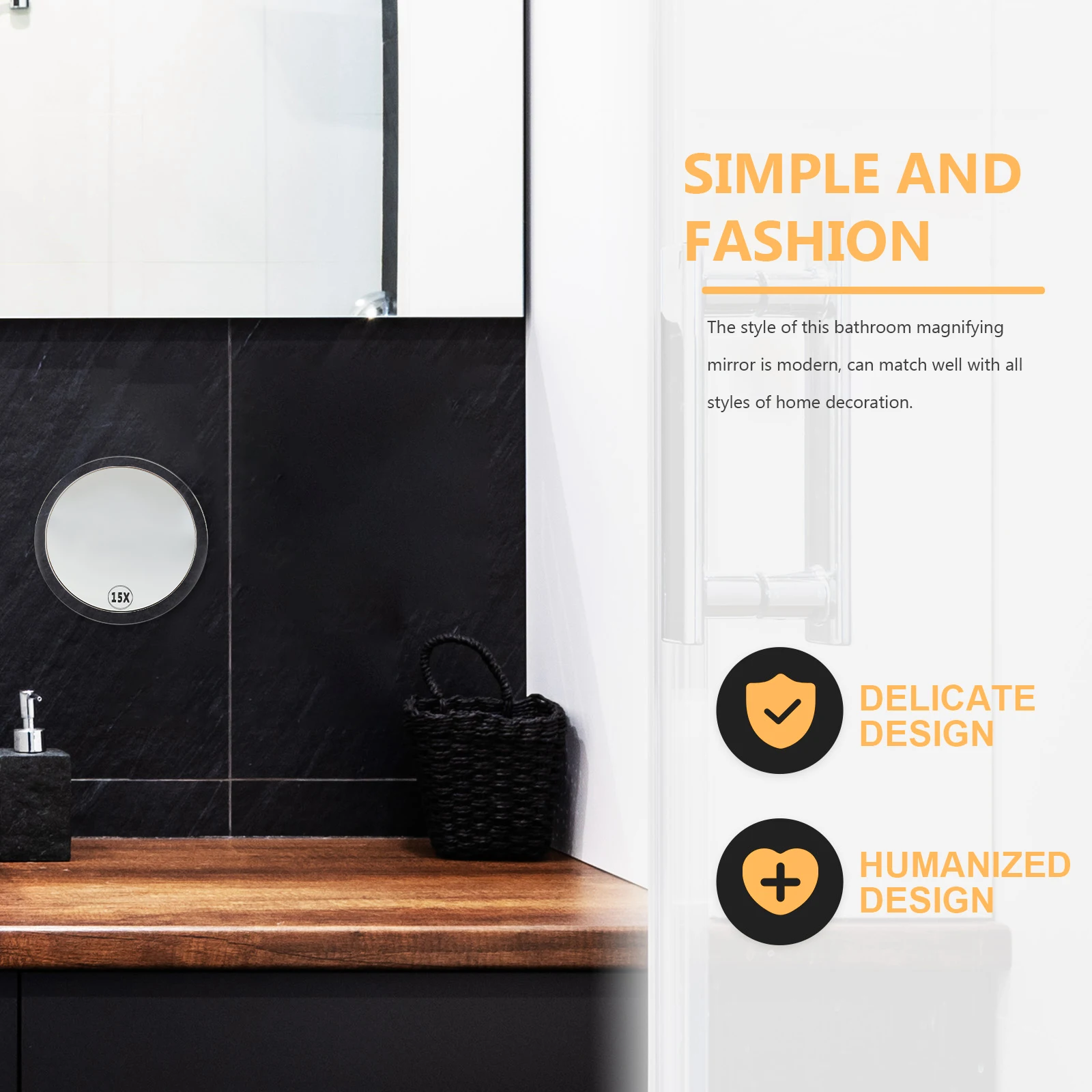 

Clear View Magnifying Makeup Mirror with Strong Suction Cup for Bathroom Wall Single Sided Hd Surface Portable Design