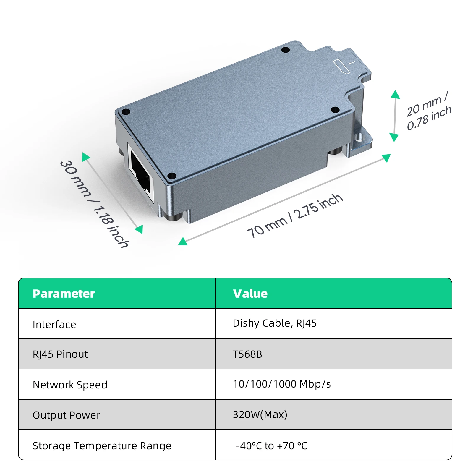 Imagem -04 - Edup-prato para Rj45 Adaptador Combo Kit Starlink Flat Injector Alto Desempenho Injector Gigabit Poe 320w Dc48v