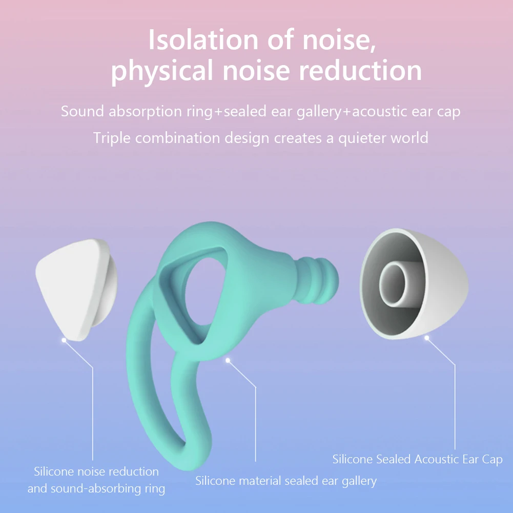 Sleep Noise Reduction Earplug Ear Protector Anti-Noise Waterproof Silicone Earplugs Ear Protection Earplugs for Travel Home