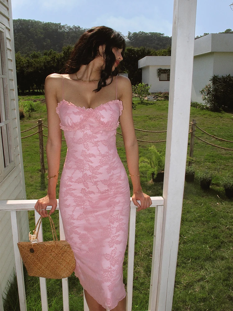 

ITSNIKAR Сексуальная женская юбка-макси с принтом роз, кружевом и завязками, облегающая, для весны и лета, модная