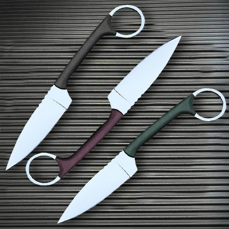 

Camping outdoor small straight knife, high hardness survival knife belt sheath, EDC portable fruit knife, self-defense knife