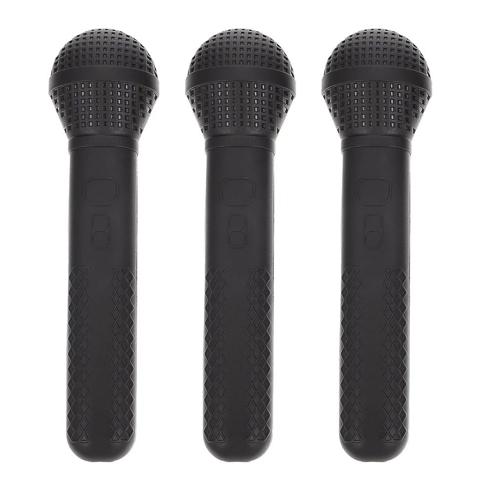 Microphone de simulation pour jeu de simulation, accessoires de karaoké, faux microphone pour performance sur scène, cadeaux de fête pour enfants, 3 pièces