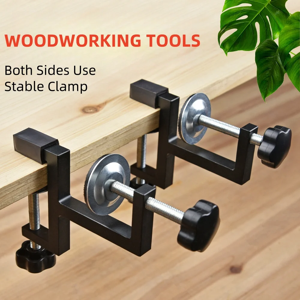 Allsome 2PCS Aluminum Alloy Woodworking Double Clamps G Clips for Wood Plastic Cutting Drilling & Fixing