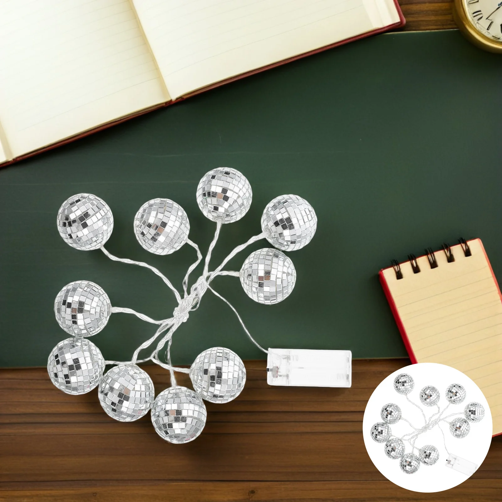 1Set Spiegel Ball LED Disco String Licht Glas Dekorative Party Hängen Licht Weihnachten Baum Wand Fenster Dekoration