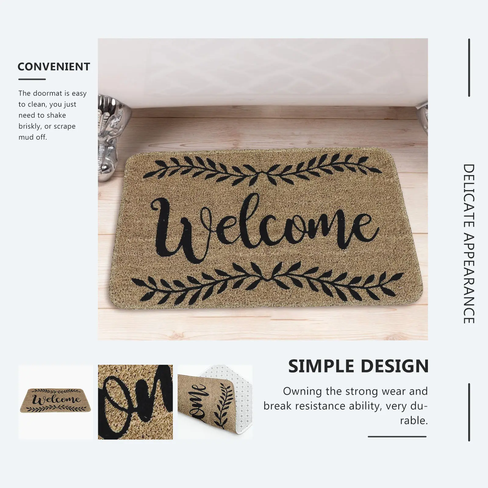 Outdoor Welcome Mat Front Door Doormat Entryway Rug Anti-Skid Water Absorption Floor Mat for House Dorm Living Room Bedroom