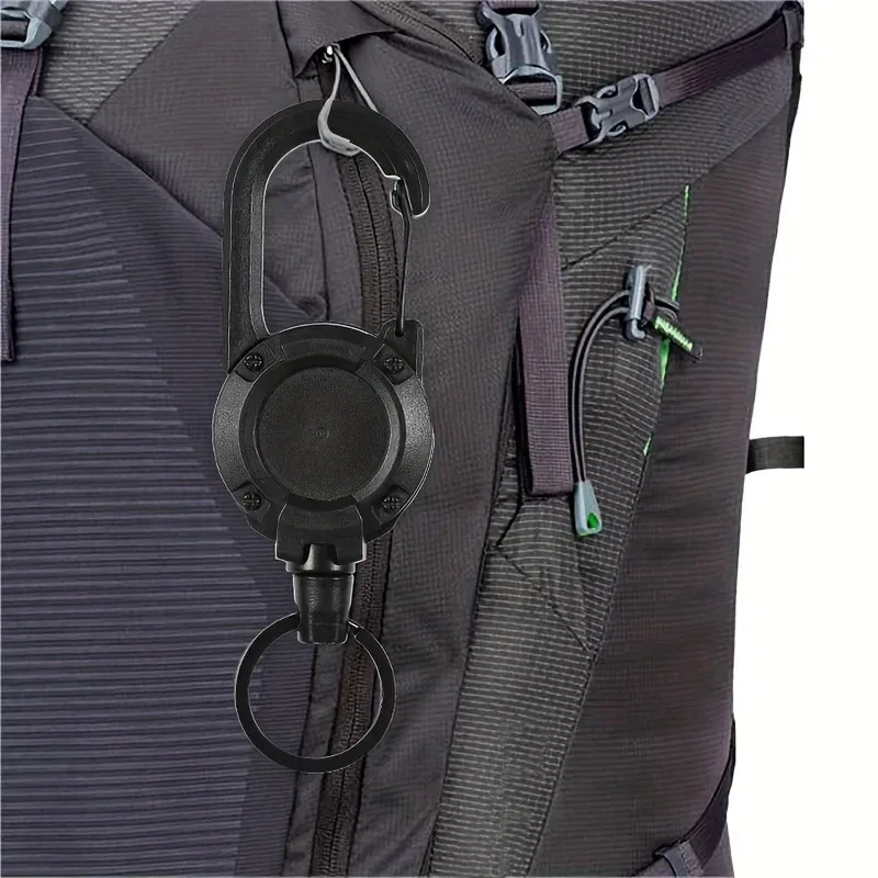 1/2/4 Stück ausziehbare, einziehbare Halterungen, Schlüsselanhänger, robuste Clip-Halterungen mit Karabiner, Schlüsselanhänger für Herren, Outdoor-Taschen – Detail 4