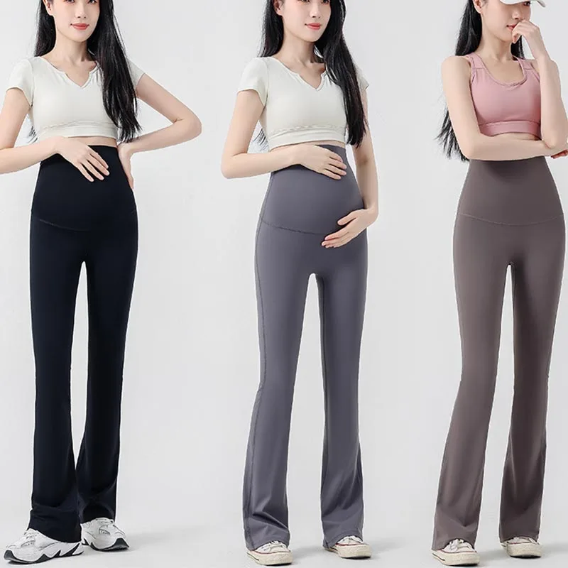 

Maternity Leggings for Pregnant Women Yoga Flared High-waisted Trousers Pregnancy Clothes Maternity Yoga Flared Pants