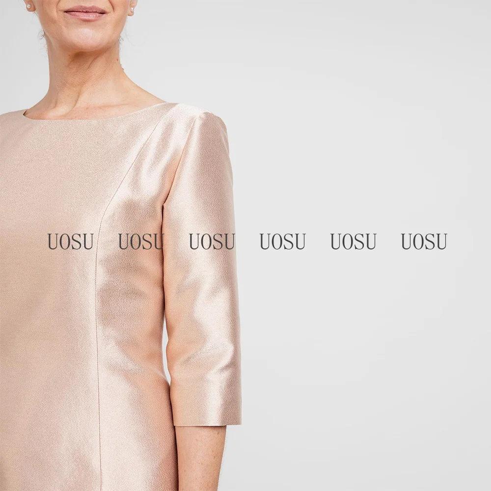 Vestidos de Madre de la novia para bodas, vestido de invitados de boda de línea A, longitud de té, mangas 2024, 3/4