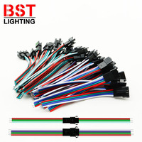WS2812B WS2811 3PIN LED Strip Extension Connector WS2815 WS2813 4PIN JST SM Male Female Plug Connector Cable Wire