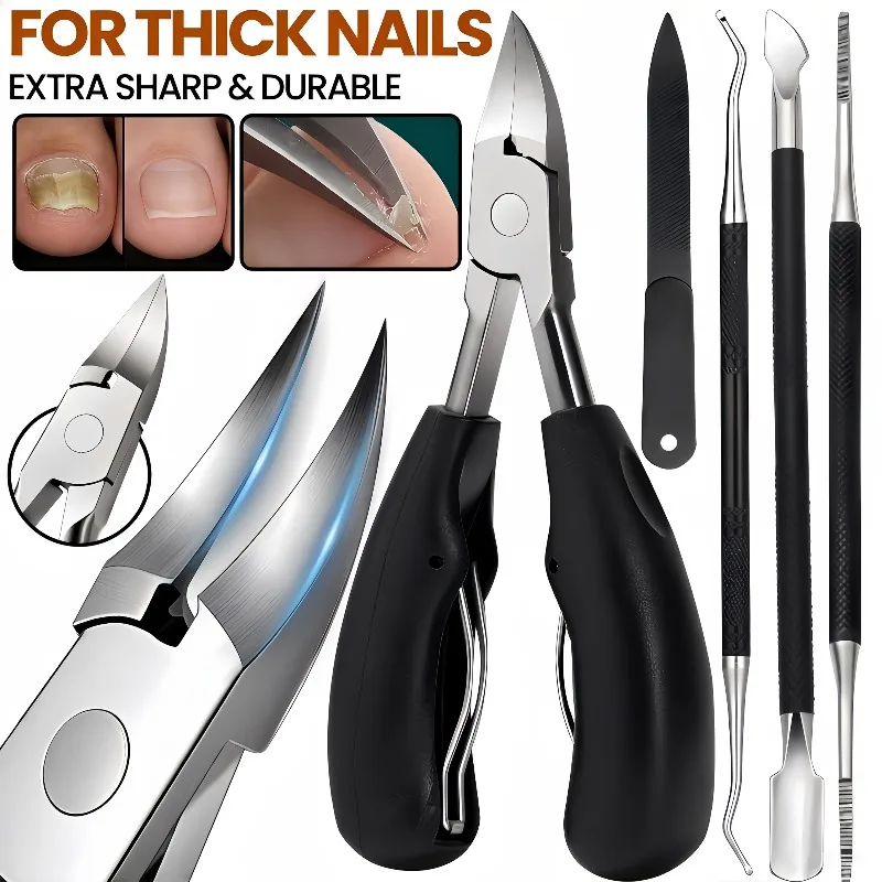 Professionelles Nagelknipser-Set mit Adler-Schnabelklinge, extra scharf für dicke eingewachsene Nägel, Nagelhautentferner, Maniküre- und Pediküre-Werkzeuge
