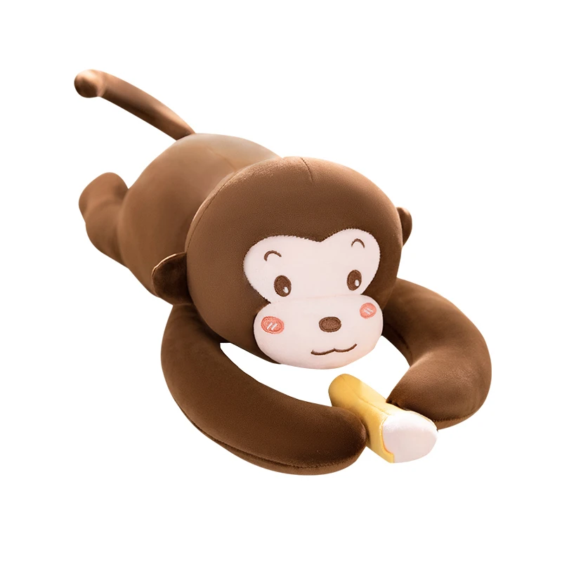 60/100CM Lying Monkey Plush Toy Kawaii Long Arm Banana Monkey Plush Filling Animal Gifts to Friends Creative Sofa Pillow Decor