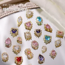 50/100Pcs Luxury Zircon Nail Art Charms Random Multi-Shapes Crystal Rhinestones Jewelry For Nail Art Decoration Sticker 3D Charm