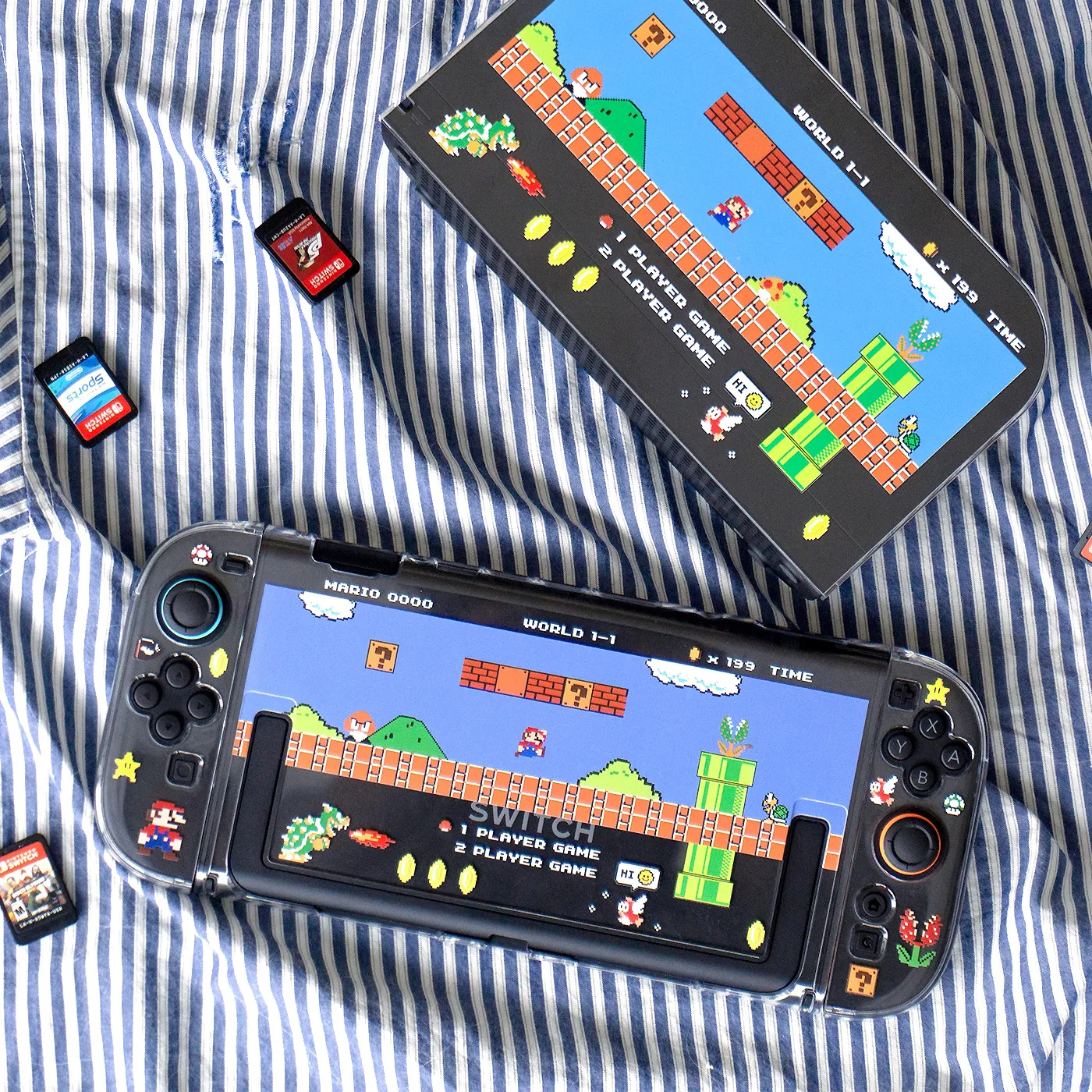 Funda protectora para Nintendo Switch 2, carcasa protectora acoplable de Anime Kawaii transparente para controlador JoyCon de Nintendo Switch 2