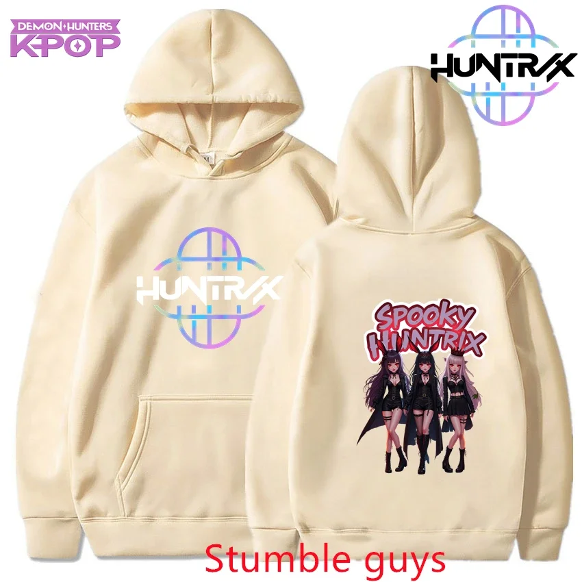 Kpop شيطان الصيادين الشتاء هوديي مضلع الكفة للجنسين 2026 أنيمي الكرتون الدافئة موضة البلوز ملابس رياضية كاجوال