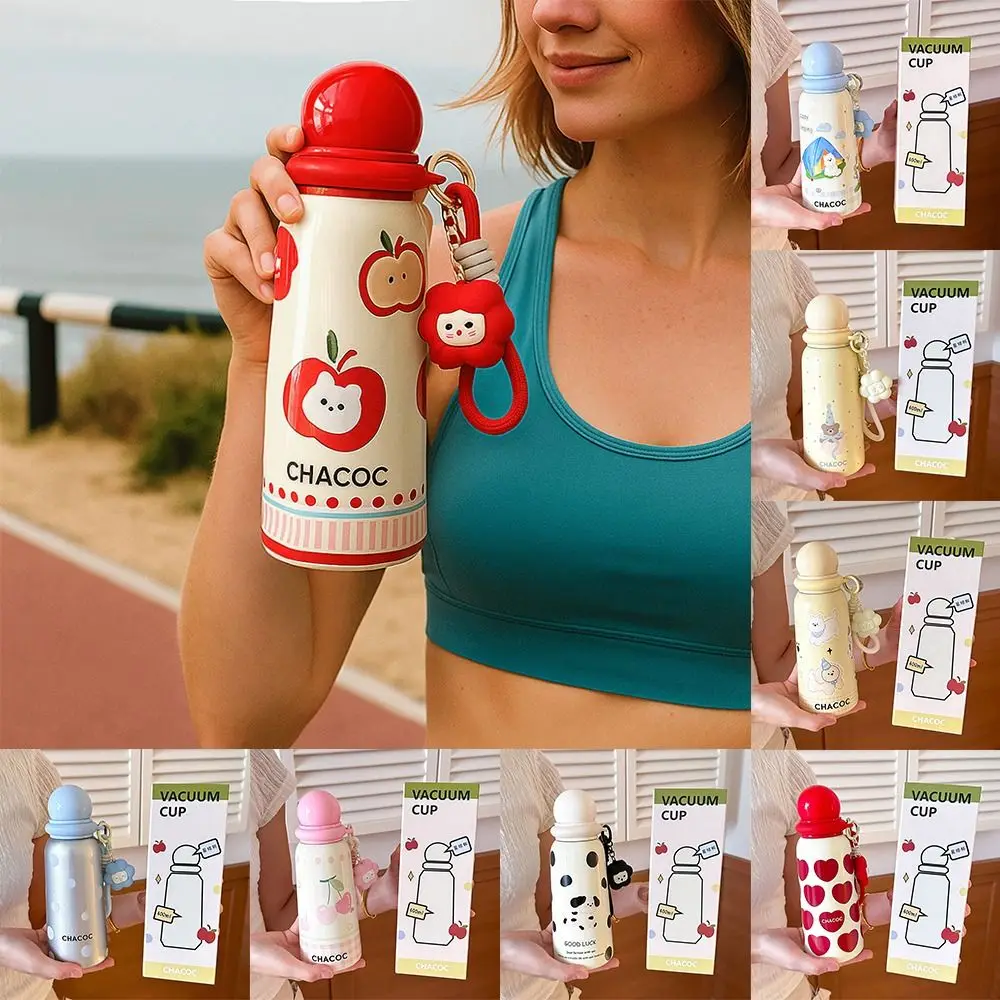 

Durable 400ML Cartoon Insulated Cup Cute Print Insulation Or Cooling Car Water Cups With Handheld Vacuum Cup Office Workers