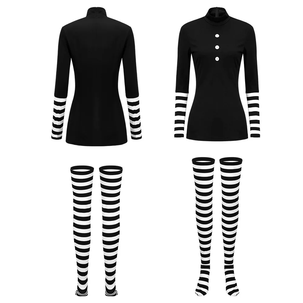 Five Nights At Freddy's 2 Marionette Clown Dress Cosplay Costume Set Adult Halloween Carnival Party Performance Outfit view 4
