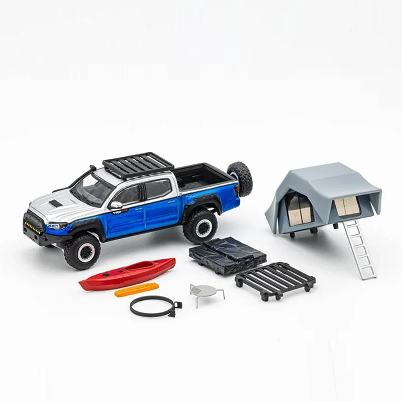 

GCD 1:64 Alloy Model Car Tacoma N300 Off-Road W/Accessories Vehicle -Blue Silver