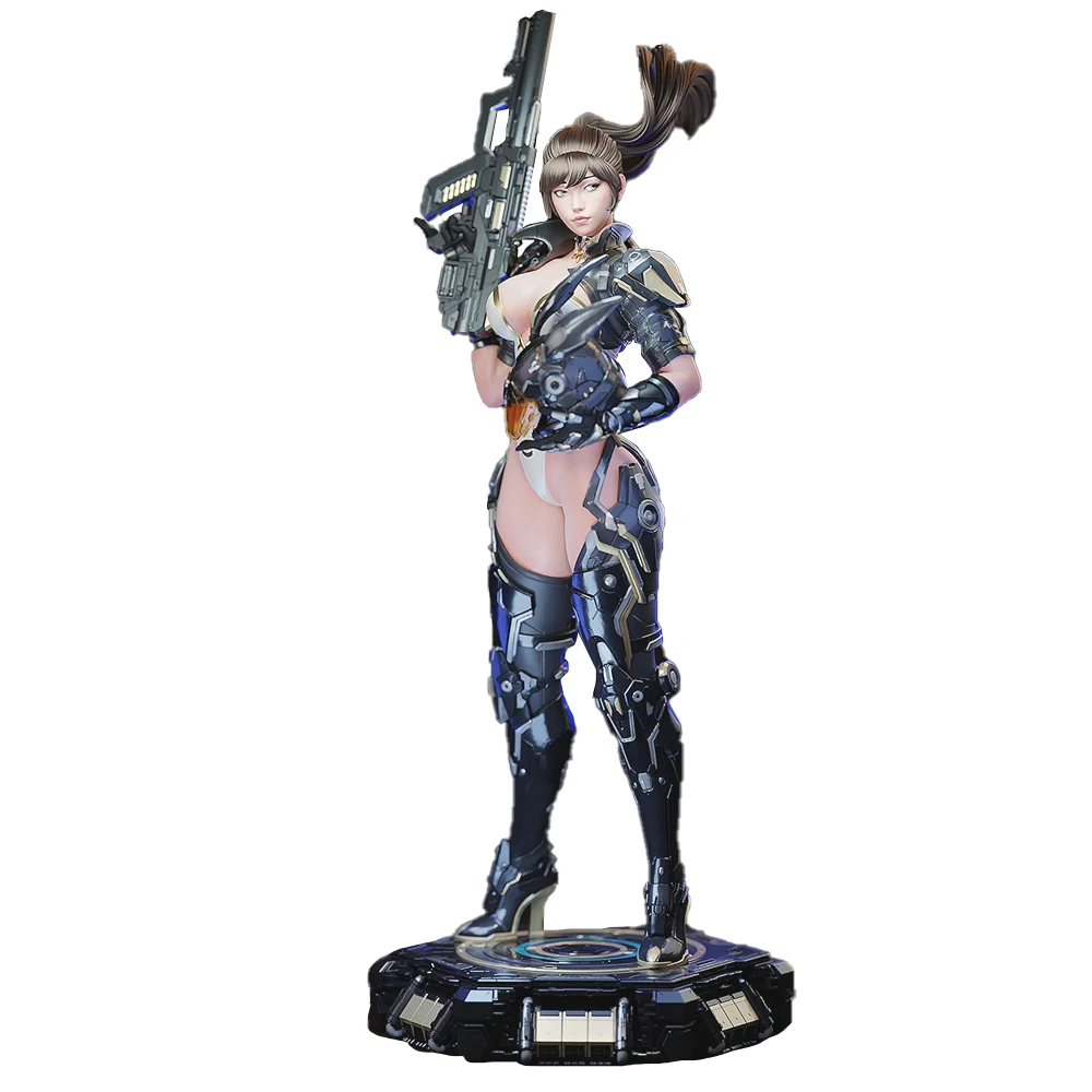 1:18 Resin Unpainted DIY Cyberpunk - Style Female Figure with High - Tech Model Kit - A924 Collectible