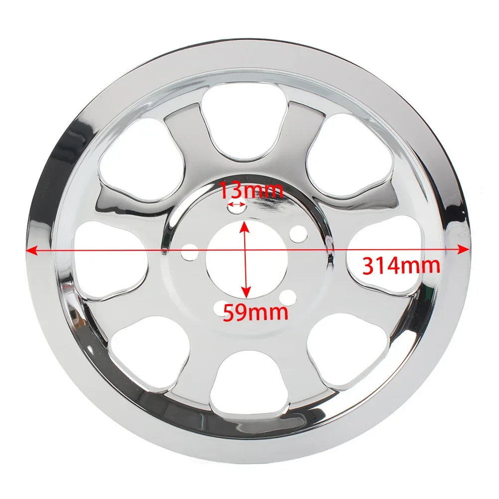 Chrome Steel Motorcycle Outer Pulley Cover 70 Tooth For  Davidson FXST FLST 2000 2001 2002 2003 2004 2005 2006