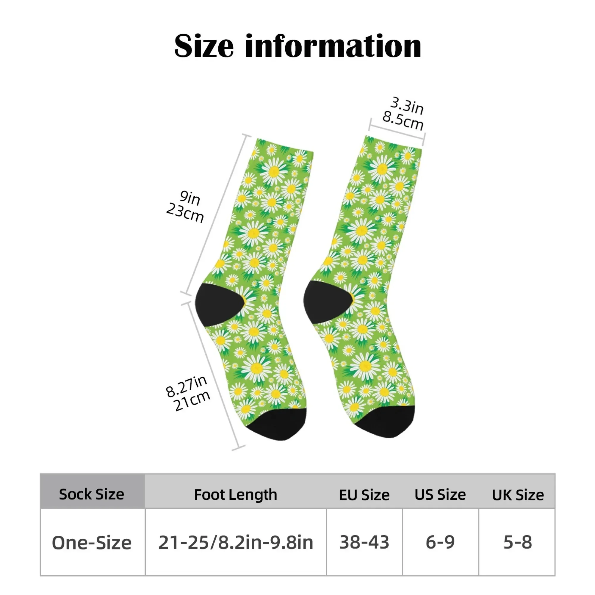 ديزي زهرة لطيف رجل إمرأة الجوارب الجدة سعيد متعة جوارب ضغط هدية فريدة مريحة عدم الانزلاق جوارب رياضية غير رسمية