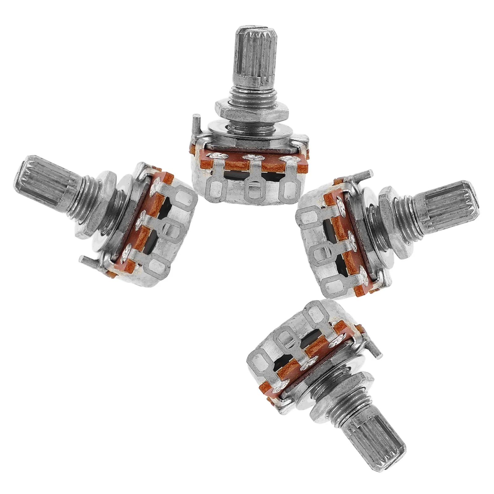 

4pcs Guitar Potentiometer A250k Audio Taper Volume Tone Knobs Electric Bass Pots Short Shaft Metal Adjust Accessories