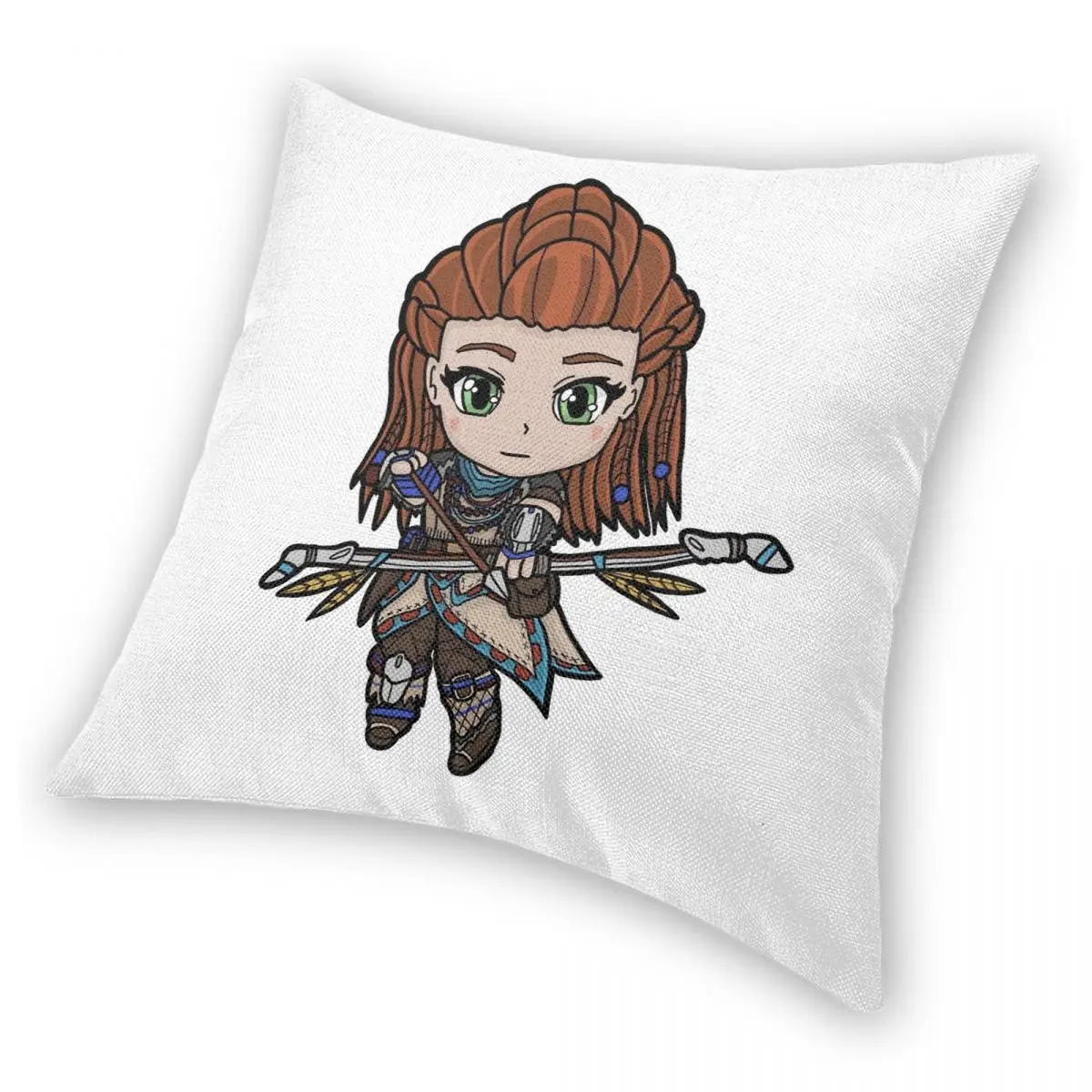 Aloy-funda de almohada de poliéster y lino con cremallera para el coche, funda de almohada con estampado de Horizon Zero Dawn, para cama y silla