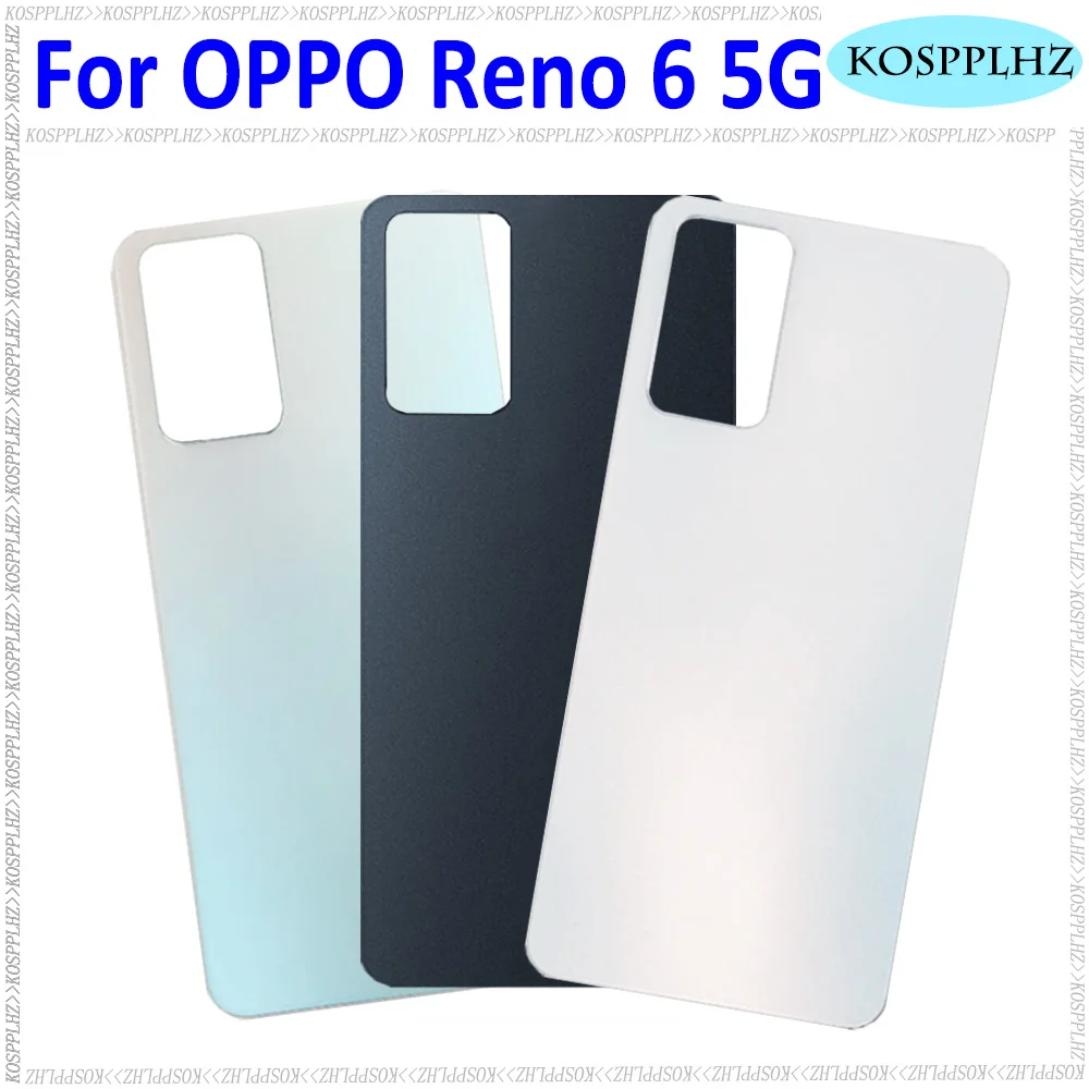 KOSPPLHZ For OPPO Reno 6 5G Back Glass Case For OPPO Reno6 5G Real Battery Case For OPPO PEQM00 CPH2251 Back Shell