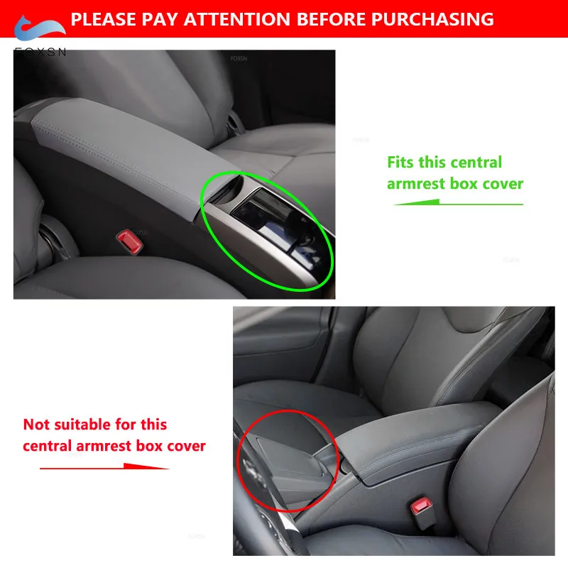 For Toyota Prius 2004 2005 2006 2007 2008 Car Interior Center Armrest Console Lid Box Microfiber Leather Cover Decor