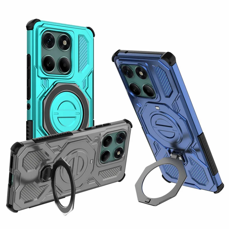 

Четырехугольная подушка безопасности, вращающийся металлический магнитный кольцевой держатель, чехол для Motorola Edge 60 Fusion 60 Pro 60s edge 50 pro, защитный чехол