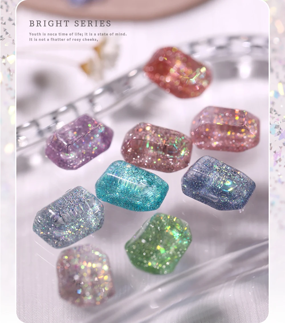Vendeeni 24 Farben Sternenhimmel Glitzer Gel Nagellack TPO/HEMA FREI Semi-Permanenter UV LED Gel Lack Flash Nail Art Gel Nagellack – Detail 4
