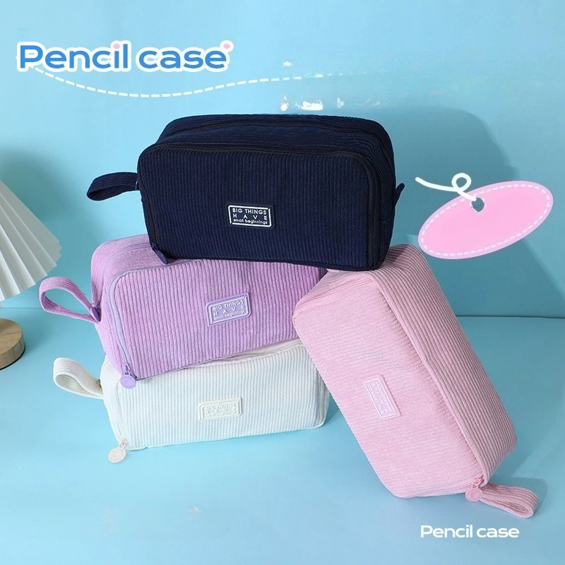 Large Capacity Stationery Case, Durable Oxford Cloth Pencil Case, Portable Organizer for School, Office and University Supplies