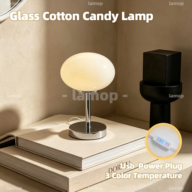 Horizontal Curved Glass Table Lamp,Multi‑Gear Light Effect,Italian Minimalist Lamp for Guesthouse Study Side Table