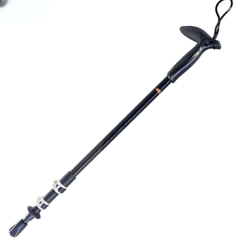 

Carbon fiber retractable quick adjustment length walking stick T-handle old man stick
