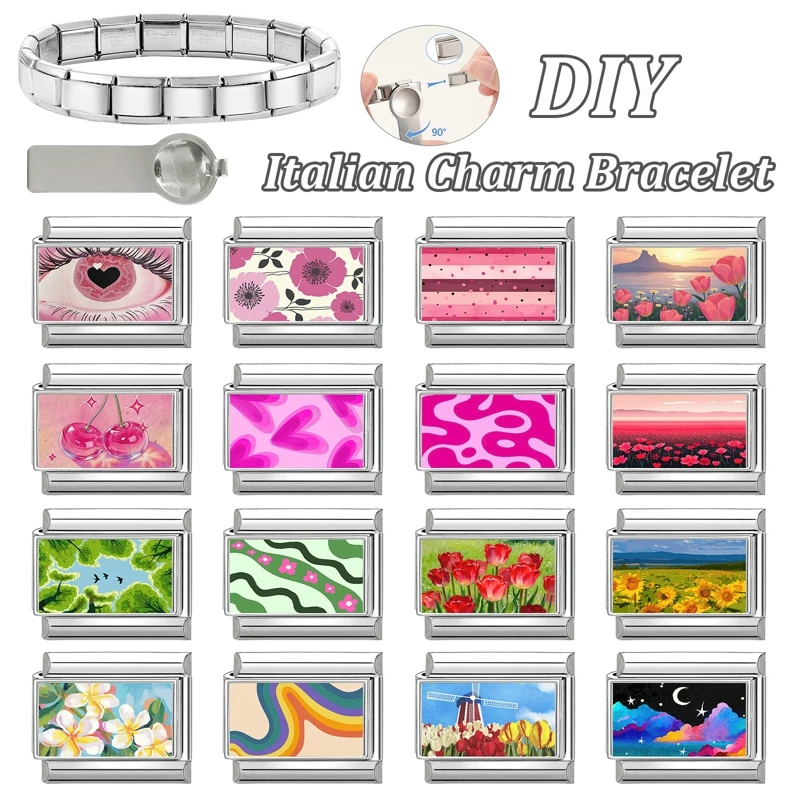 Neue schöne Haustier Katzen und Hunde italienische Charm Links passen 9MM Edelstahl Armband Frauen Männer DIY Herstellung von Schmuck – Detail 9