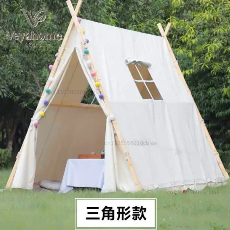 Internet celebrity outdoor tent bed and breakfast camping rainproof triangle room tent indoor hot pot outdoor rooftop tent