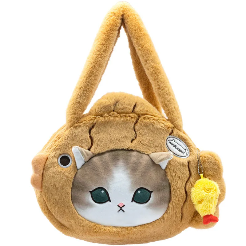 Mofusand Plush Shoulder Bag Cartoon Taiyaki Food and Play Series Large Capacity Portable Multi-Functional Storage Bag Handbag