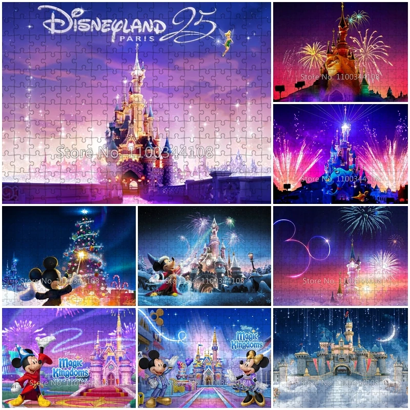 Disney Magic Kingdoms Puzzle Disneyland Castle Fireworks Jigsaw Puzzles for Children's Educational Toys Kids Intelligence Games