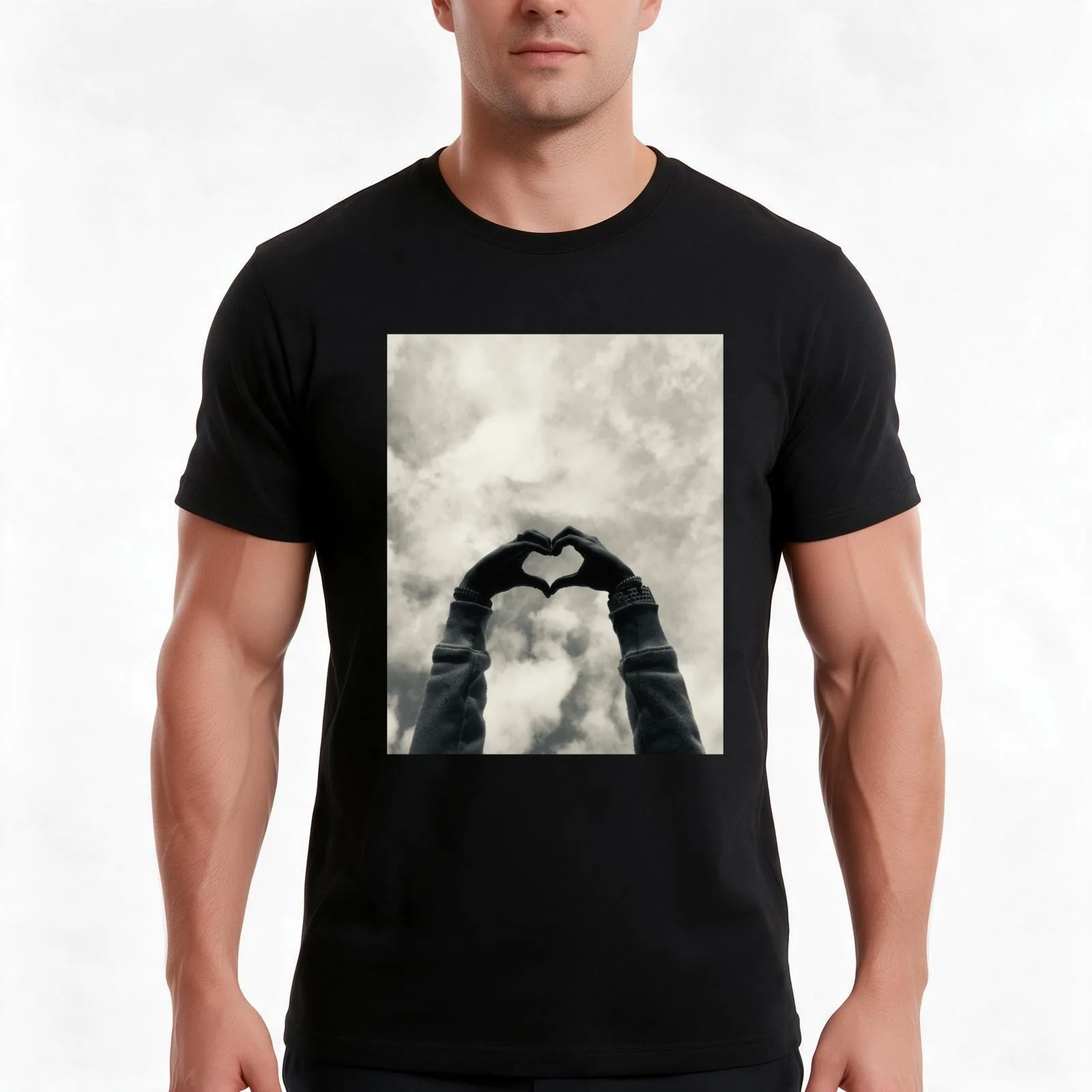 dreamy clouds T-Shirt, Summer Casual Cotton Tee, Oversized Streetwear Tops, Vintage Graphic Print, Loose Fit Short Sleeve