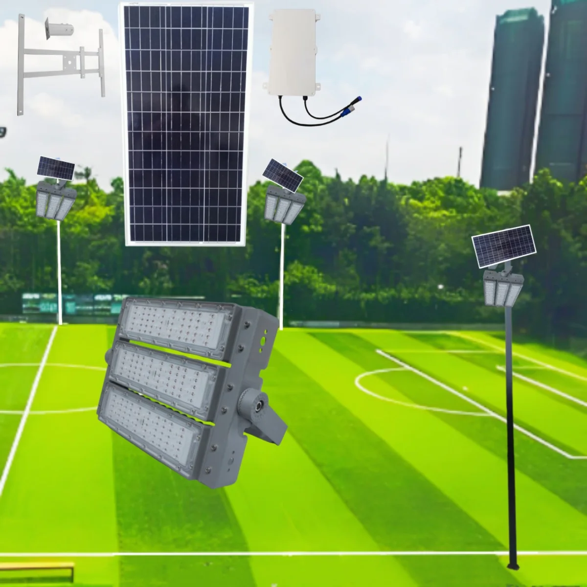 LED -brightness Outdoor Tennis Courts, Basketball Courts, and Soccer Fields Using LED Solar-powered Court Lights