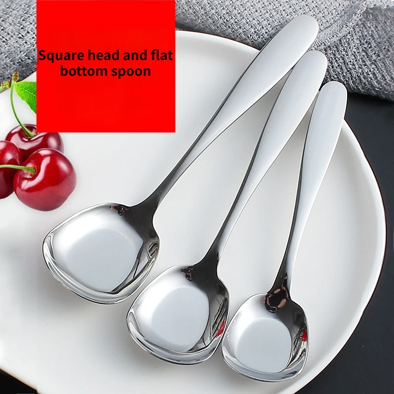 

Soup Spoon Silver Long Handle Food s Stainless Steel Stirring Durable Drink Kitchen Accessories